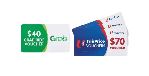 FairPrice and Grab vouchers